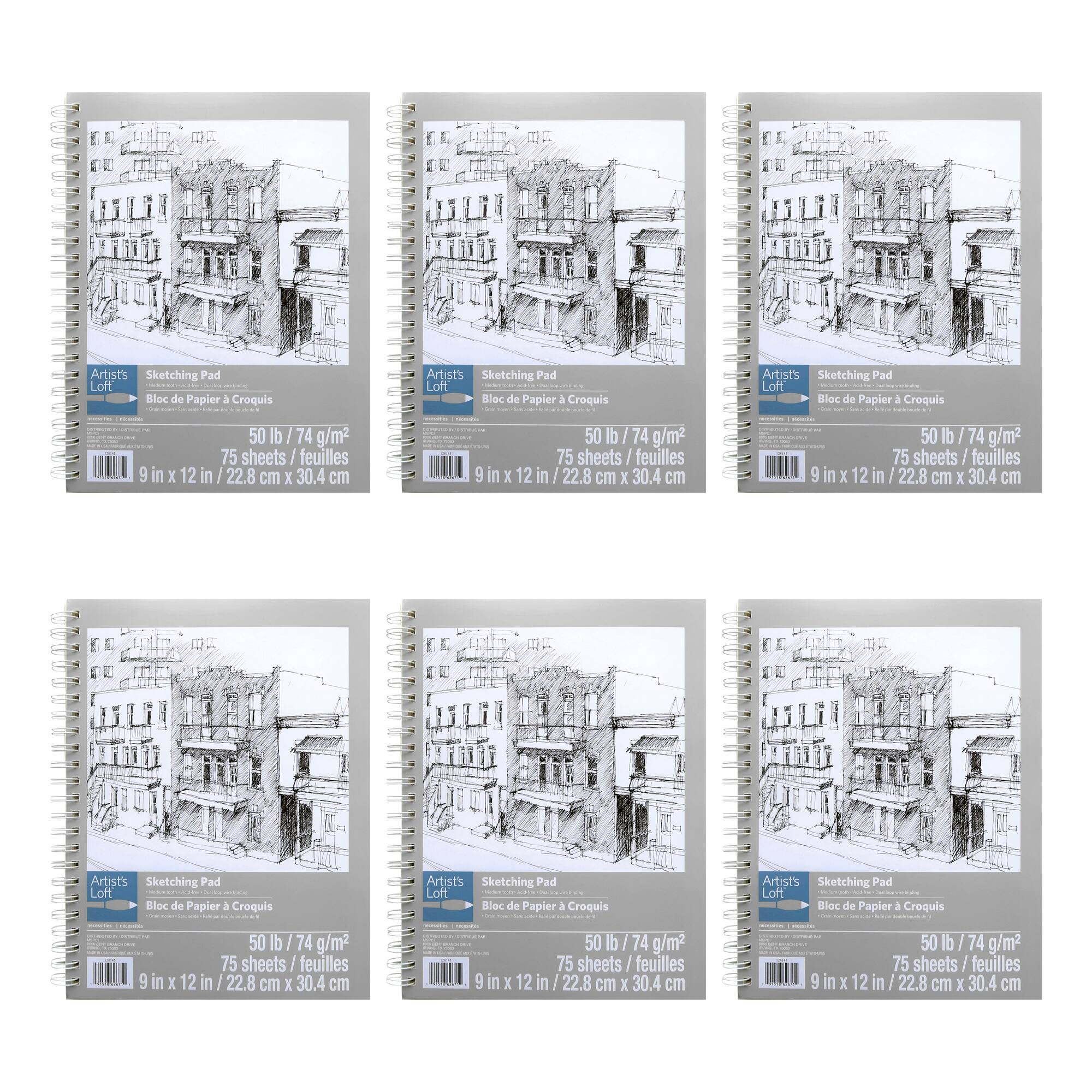 6 Pack: Necessities™ Sketch Pad by Artist’s Loft™, 9" x 12"